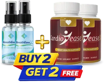 Two BreathEaseX sprays with two CardioEaseX bottles