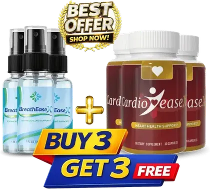 Three BreathEaseX sprays with three CardioEaseX bottles